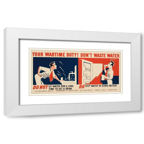 Do not let water run a long time to get a drink White Modern Wood Framed Art Print with Double Matting by Kerkam, Earl