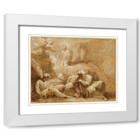 The Agony in the Garden White Modern Wood Framed Art Print with Double Matting by Castello, Valerio