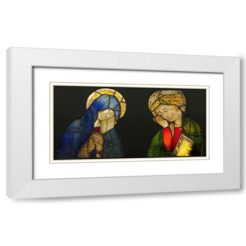 The Virgin and Saint John, from a Crucifixion White Modern Wood Framed Art Print with Double Matting by Unknown