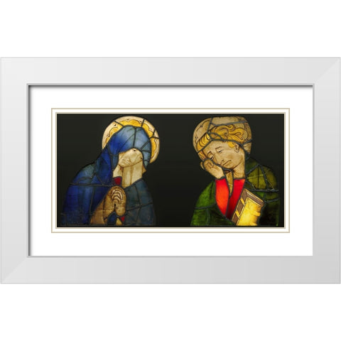 The Virgin and Saint John, from a Crucifixion White Modern Wood Framed Art Print with Double Matting by Unknown