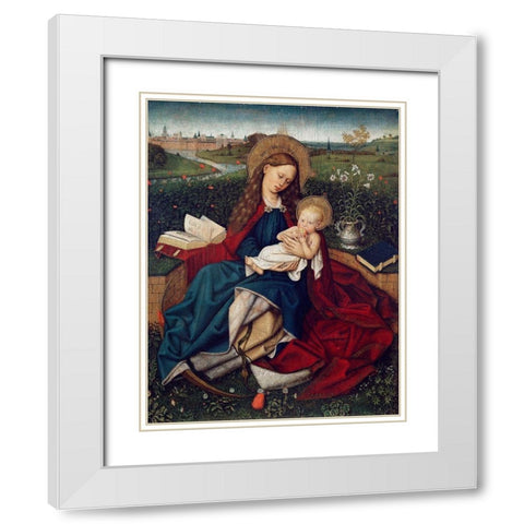 The Madonna of Humility White Modern Wood Framed Art Print with Double Matting by Campin