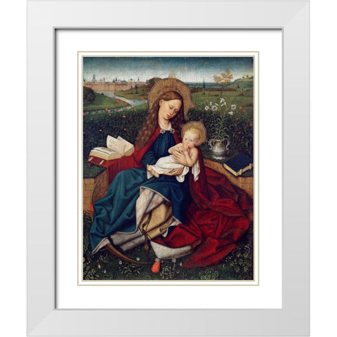 The Madonna of Humility White Modern Wood Framed Art Print with Double Matting by Campin