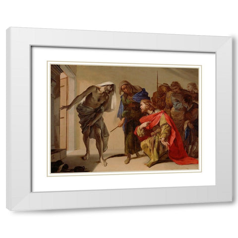 The Shade of Samuel Invoked by Saul White Modern Wood Framed Art Print with Double Matting by Cavallino, Bernardo