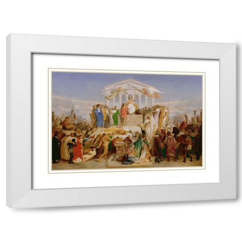 The Age of Augustus, the Birth of Christ White Modern Wood Framed Art Print with Double Matting by Gerome, Jean-Leon