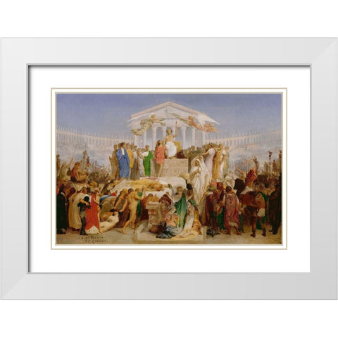 The Age of Augustus, the Birth of Christ White Modern Wood Framed Art Print with Double Matting by Gerome, Jean-Leon