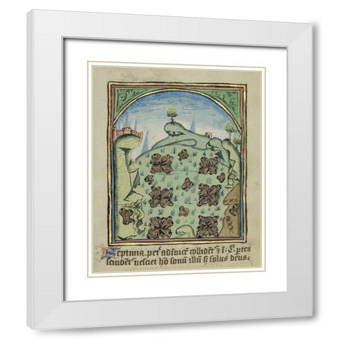 The Seventh Sign before the Day of Judgement White Modern Wood Framed Art Print with Double Matting by Unknown 12th Century English Illuminator