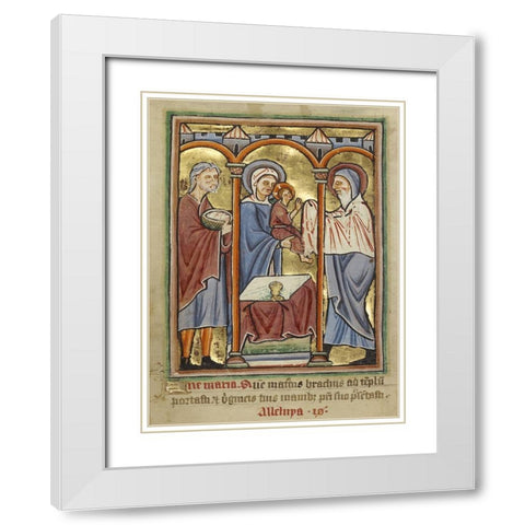The Presentation in the Temple White Modern Wood Framed Art Print with Double Matting by Unknown 12th Century English Illuminator