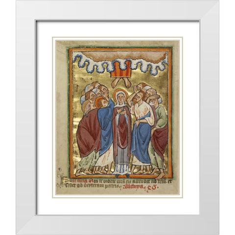 The Ascension White Modern Wood Framed Art Print with Double Matting by Unknown 12th Century English Illuminator