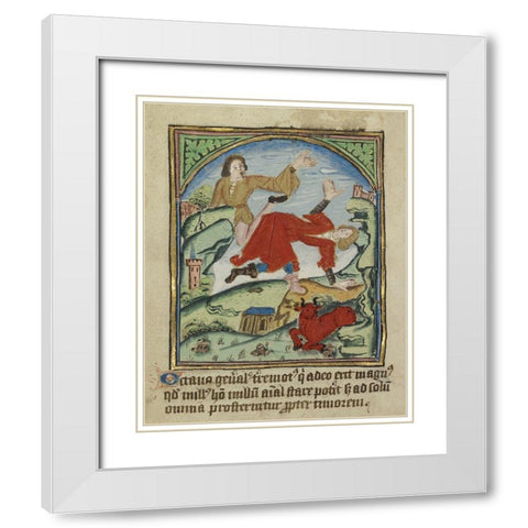 The Eighth Sign before the Day of Judgement White Modern Wood Framed Art Print with Double Matting by Unknown 12th Century English Illuminator