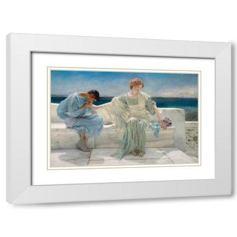 Ask Me No More, 1906 White Modern Wood Framed Art Print with Double Matting by Alma-Tadema, Sir Lawrence