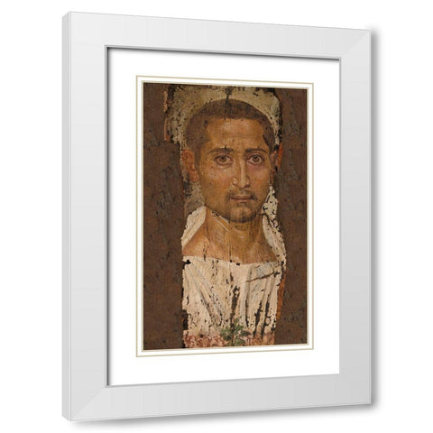 Mummy Portrait of a Bearded Man White Modern Wood Framed Art Print with Double Matting by Unknown 3rd Century Romano-Egyptian Artisan