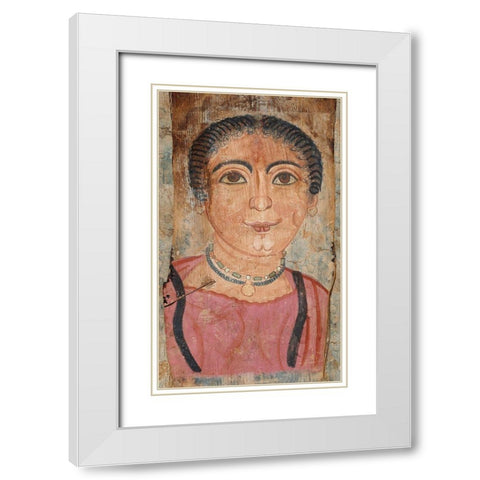 Mummy Portrait of a Woman White Modern Wood Framed Art Print with Double Matting by Unknown 2nd Century Romano-Egyptian Artisan