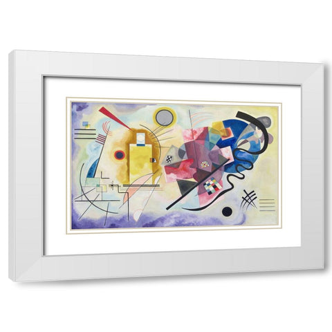 Yellow-Red-Blue, 1925 White Modern Wood Framed Art Print with Double Matting by Kandinsky, Wassily