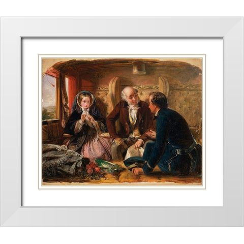 First Class - The Meeting, 1855 White Modern Wood Framed Art Print with Double Matting by Solomom, Abraham