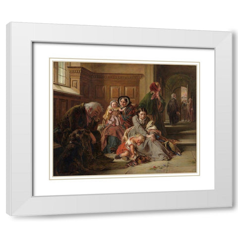 Waiting for the Verdict White Modern Wood Framed Art Print with Double Matting by Abraham, Solomon,