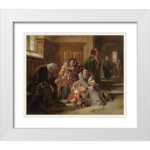 Waiting for the Verdict White Modern Wood Framed Art Print with Double Matting by Abraham, Solomon,