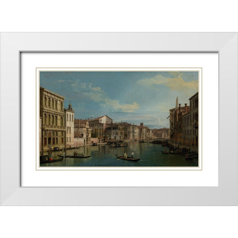 The Grand Canal in Venice from Palazzo Flangini to Campo San Marcuola White Modern Wood Framed Art Print with Double Matting by Canal, Giovanni Antonio
