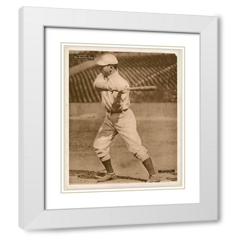 Tris Speaker, Boston American League, 1880 White Modern Wood Framed Art Print with Double Matting by Leopold Morse Goulston Baseball Collection