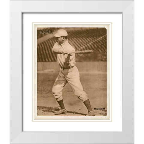Tris Speaker, Boston American League, 1880 White Modern Wood Framed Art Print with Double Matting by Leopold Morse Goulston Baseball Collection