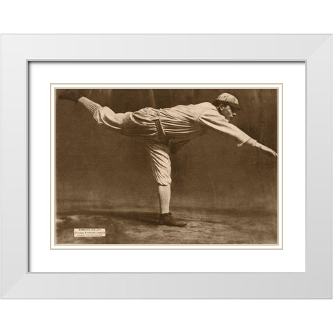 Edward Walsh, Chicago American League, 1880 White Modern Wood Framed Art Print with Double Matting by Leopold Morse Goulston Baseball Collection