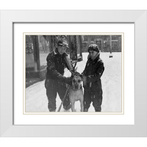 Winter Sports - Hanover, New Hampshire,  1936 White Modern Wood Framed Art Print with Double Matting by Rothstein, Arthur