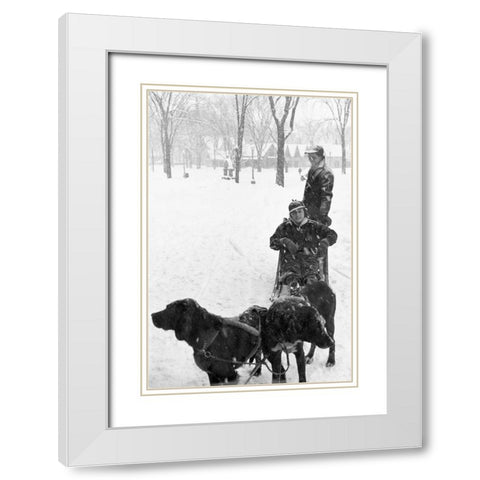 Snow Carnival, New Hampshire, Lancaster, 1936 White Modern Wood Framed Art Print with Double Matting by Rothstein, Arthur