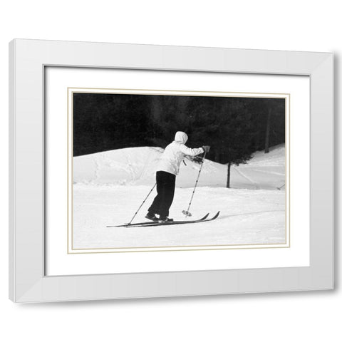 Winter Sports - Hanover, New Hampshire, 1936 White Modern Wood Framed Art Print with Double Matting by Rothstein, Arthur