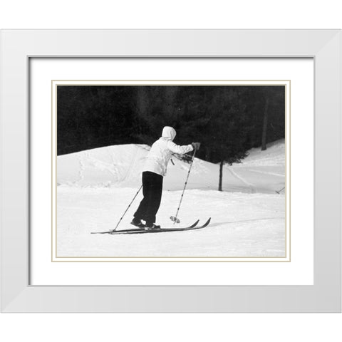 Winter Sports - Hanover, New Hampshire, 1936 White Modern Wood Framed Art Print with Double Matting by Rothstein, Arthur