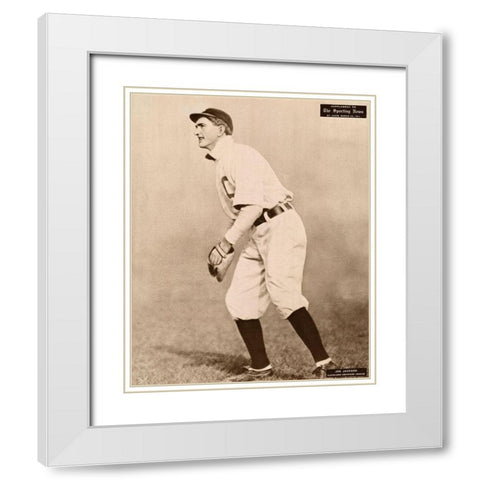 Joe Jackson, Cleveland American League, 1880 White Modern Wood Framed Art Print with Double Matting by Leopold Morse Goulston Baseball Collection