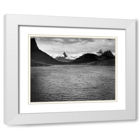 St. Marys Lake, Glacier National Park, Montana - National Parks and Monuments, 1941 White Modern Wood Framed Art Print with Double Matting by Adams, Ansel