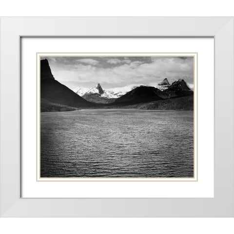 St. Marys Lake, Glacier National Park, Montana - National Parks and Monuments, 1941 White Modern Wood Framed Art Print with Double Matting by Adams, Ansel
