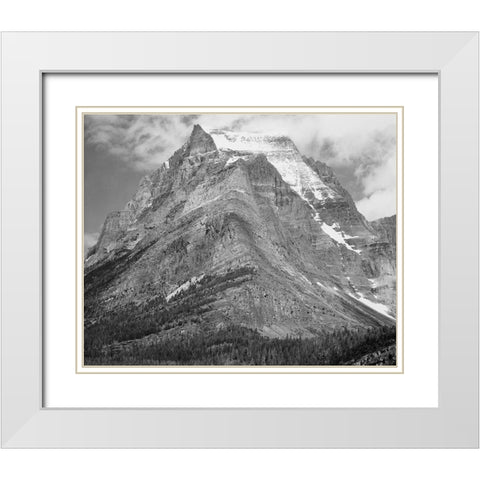 Going-to-the-Sun Mountain, Glacier National Park, Montana - National Parks and Monuments, 1941 White Modern Wood Framed Art Print with Double Matting by Adams, Ansel