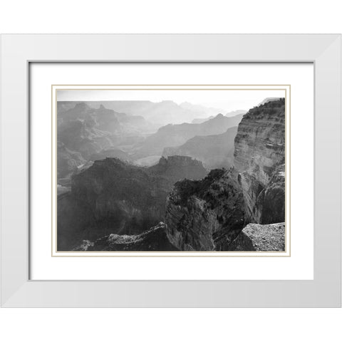 Grand Canyon National Park, Arizona - National Parks and Monuments, 1941 White Modern Wood Framed Art Print with Double Matting by Adams, Ansel