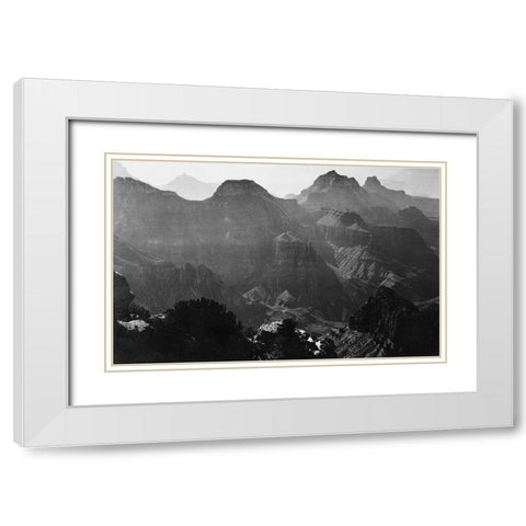 Grand Canyon National Park, Arizona - National Parks and Monuments, 1941 White Modern Wood Framed Art Print with Double Matting by Adams, Ansel