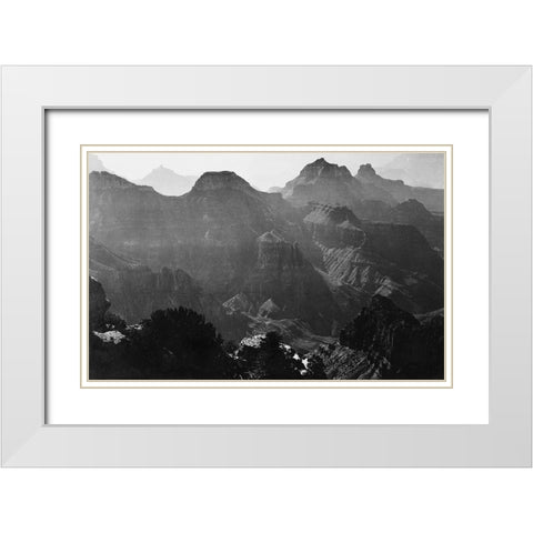 Grand Canyon National Park, Arizona - National Parks and Monuments, 1941 White Modern Wood Framed Art Print with Double Matting by Adams, Ansel
