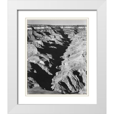 Grand Canyon from South Rim - National Parks and Monuments, 1940 White Modern Wood Framed Art Print with Double Matting by Adams, Ansel