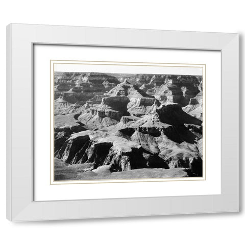 Grand Canyon National Park - National Parks and Monuments, Arizona, 1940 White Modern Wood Framed Art Print with Double Matting by Adams, Ansel