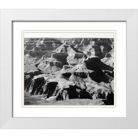 Grand Canyon National Park - National Parks and Monuments, Arizona, 1940 White Modern Wood Framed Art Print with Double Matting by Adams, Ansel