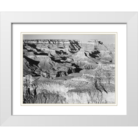 Grand Canyon National Park, Arizona - National Parks and Monuments, 1940 White Modern Wood Framed Art Print with Double Matting by Adams, Ansel