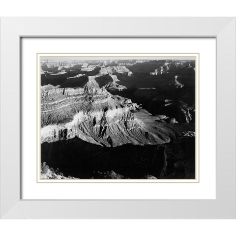 Grand Canyon National Park, Arizona - National Parks and Monuments, 1940 White Modern Wood Framed Art Print with Double Matting by Adams, Ansel