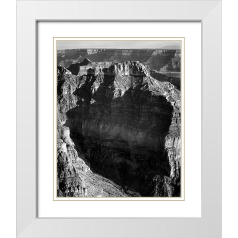 View from North Rim,  Grand Canyon National Park, Arizona, 1941 White Modern Wood Framed Art Print with Double Matting by Adams, Ansel