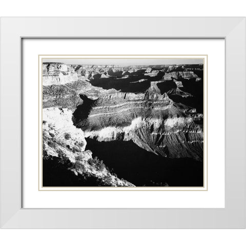 Grand Canyon National Park, Arizona, 1941 White Modern Wood Framed Art Print with Double Matting by Adams, Ansel