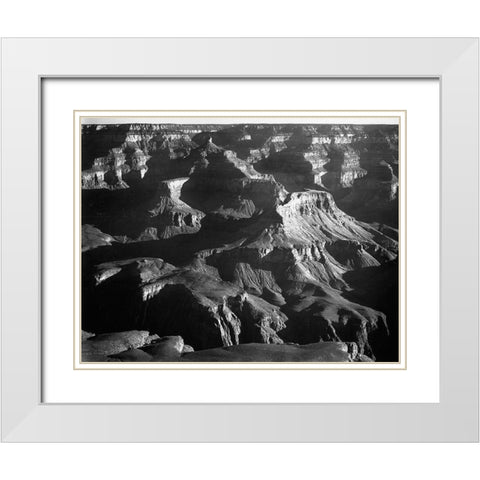 Grand Canyon National Park, Arizona, 1941 White Modern Wood Framed Art Print with Double Matting by Adams, Ansel