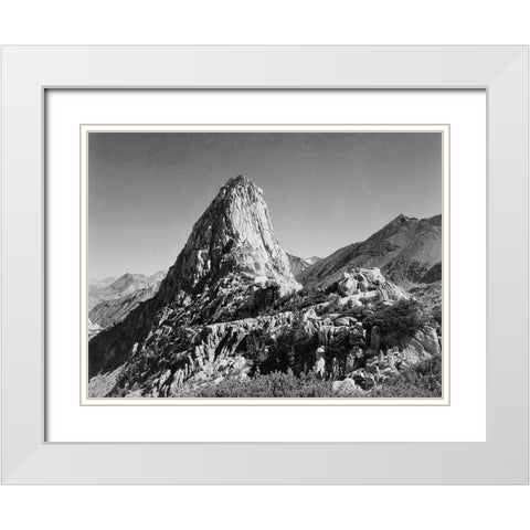 Fin Dome, Kings River Canyon,  proposed as a national park, California, 1936 White Modern Wood Framed Art Print with Double Matting by Adams, Ansel