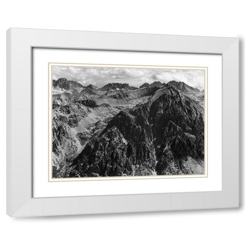 From Windy Point, Kings River Canyon, proposed as a national park, California, 1936 White Modern Wood Framed Art Print with Double Matting by Adams, Ansel