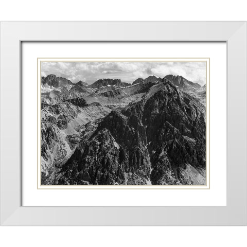 From Windy Point, Kings River Canyon, proposed as a national park, California, 1936 White Modern Wood Framed Art Print with Double Matting by Adams, Ansel