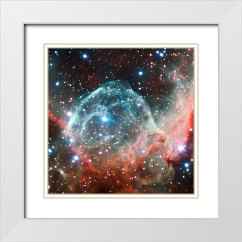 Thors Helmet Nebula White Modern Wood Framed Art Print with Double Matting by ESO/B. Bailleul