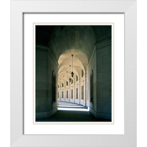 Arched architectural detail in the Federal Triangle located in Washington, D.C. White Modern Wood Framed Art Print with Double Matting by Highmith, Carol
