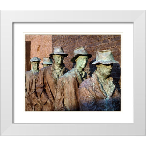 Breadline, F.D.R. Memorial, Washington, D.C. White Modern Wood Framed Art Print with Double Matting by Highmith, Carol