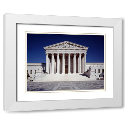 U.S. Supreme Court building, Washington, D.C. White Modern Wood Framed Art Print with Double Matting by Highmith, Carol